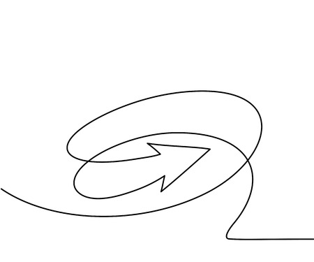 Abstract arrows sign. Continuous line drawing icon. Vector illustrationのイラスト素材