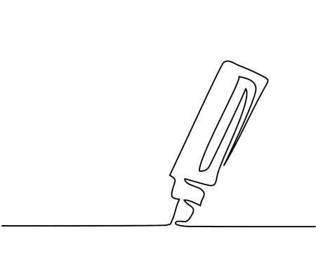 Marker business icon. Continuous thin line drawing. illustrationのイラスト素材