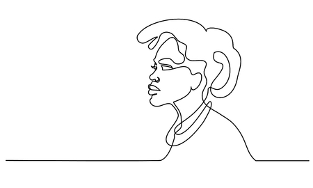 African Girl One Line Drawing Lizenzfreie Vektorgrafiken