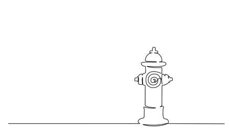 Hydrant or fireplug isolated Continuous One line drawing. Vector illustrationのイラスト素材