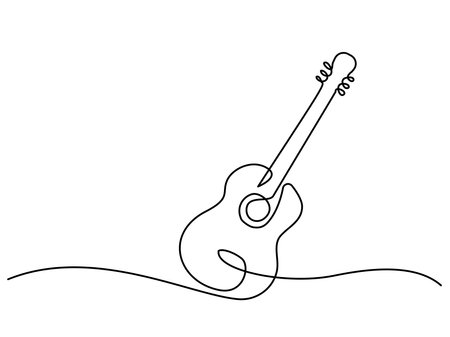 Musical stringed guitar instrument isolated on white background.のイラスト素材