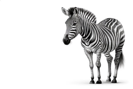 Black and white photo of zebra. Generative AI.の素材