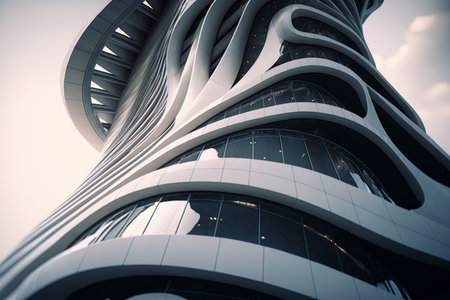 Very tall building with clock on the top of it's side. Generative AI.の素材