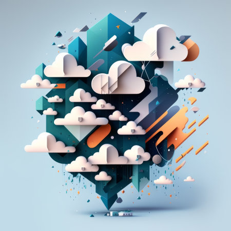 clouds and other shapes. Generative AI.の素材
