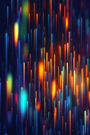 Colorful background with lines and dots in the middle of the image and black background with lines and dots in the middle of the image. Generative AI.の素材
