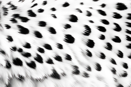 Black and white photo of cheetah print pattern on white background. Generative AI.の素材