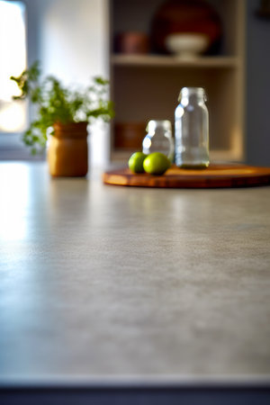Wooden cutting board topped with limes on top of kitchen counter. Generative AI.の素材