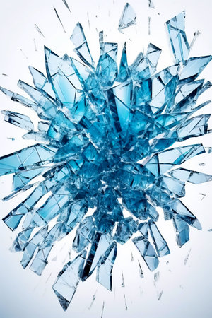 Very large blue object with many pieces of glass on top of it. Generative AI.の素材