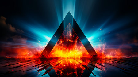 Picture of triangle in the middle of picture. Generative AI.の素材