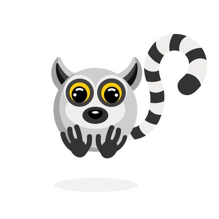 lemur in flat style vector imageのイラスト素材