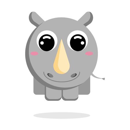 rhinoceros in flat style vector imageのイラスト素材