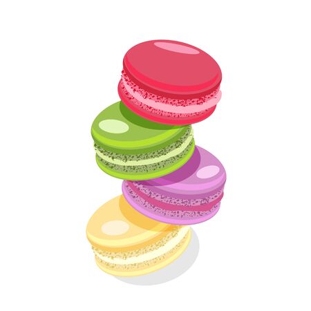 Simple macaroons in flat style. Vector isolated illusrationのイラスト素材