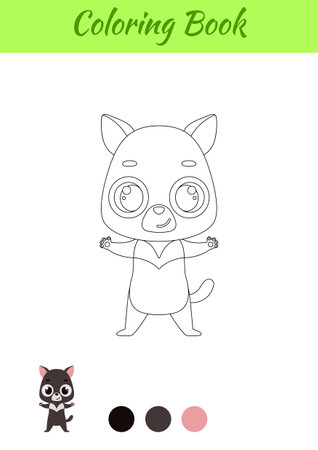 Coloring page happy Tasmanian devil. Coloring book for kids. Educational activity for preschool years kids and toddlers with cute animal. Vector stock illustration.のイラスト素材