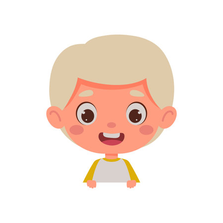 Cute little kid boy. Template for kids design. Cartoon schoolboy character. vector illustration.のイラスト素材