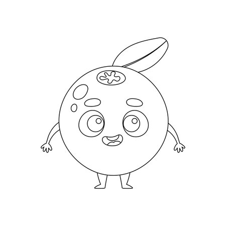 Coloring page funny cranberry. Coloring book for kids. Educational activity for preschool years kids and toddlers with cute animal. Vector illustrationのイラスト素材