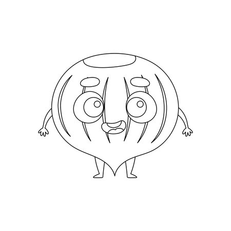 Coloring page funny hazelnut. Coloring book for kids. Educational activity for preschool years kids and toddlers with cute animal. Vector illustrationのイラスト素材