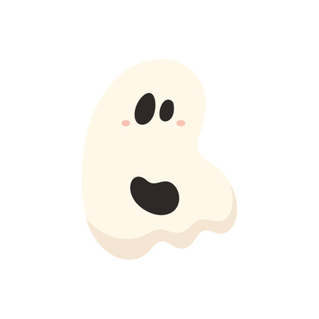 Cute Halloween alphabet letter B ghost character. Funny kids decorative lettering. for t-shirt, nursery decoration, baby shower, greeting card, invitation, scrapbooking. Vector stock illustrationのイラスト素材