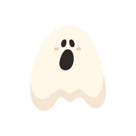 Cute Halloween alphabet letter A ghost character. Funny kids decorative lettering. for t-shirt, nursery decoration, baby shower, greeting card, invitation, scrapbooking. Vector stock illustrationのイラスト素材