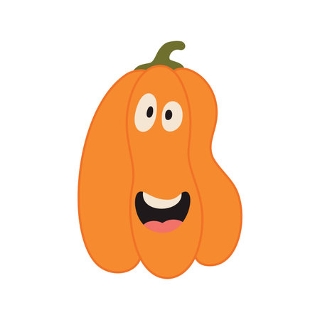 Cute Halloween alphabet letter B pumpkin character. Funny kids decorative lettering. for t-shirt, nursery decoration, baby shower, greeting card, invitation, scrapbooking. Vector stock illustration.のイラスト素材