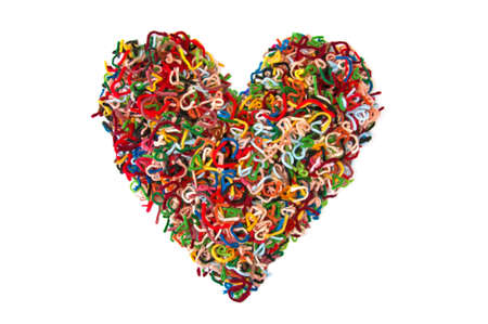 Heart made of threads isolated on the white background