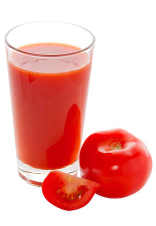 Fresh tomatoes ant tomato juiceの写真素材