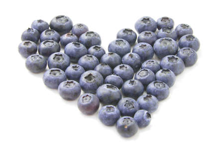 Isolated heart made of  Blueberriesの写真素材