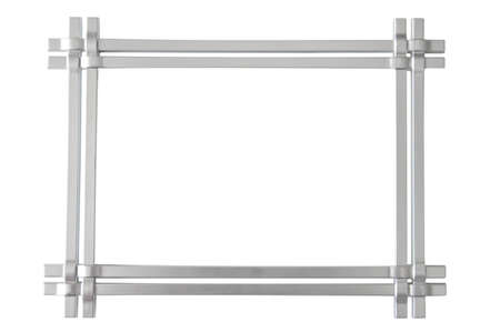 silver photo frame isolated on the white background の写真素材