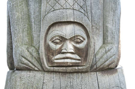 north america indian totem isolatedの写真素材