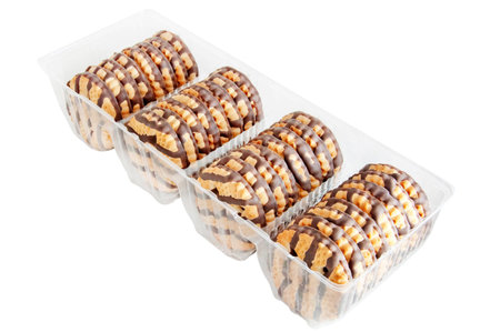 cookies in the plastic boxの写真素材
