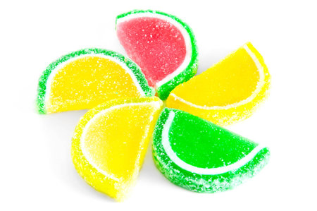 the fruit jelly candies isolatedの写真素材