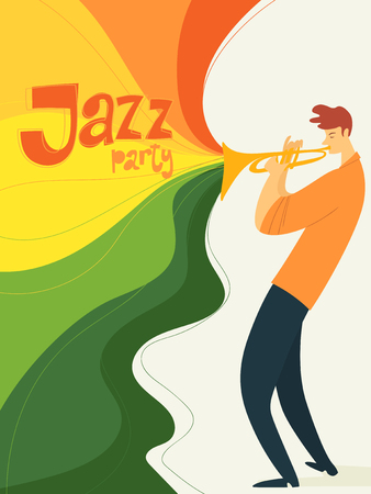 Jazz festival poster with musicianのイラスト素材