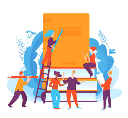 Vector business concept illustration with managing processのイラスト素材