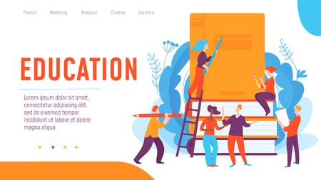 Vector concept creative business design for presentation, web, internet, advertisement. Student choose on-line education with webinars, studies, video trainings and tutorial podcasts.のイラスト素材
