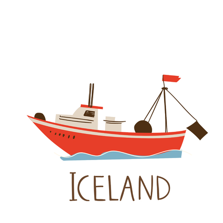 Vector image of Icelandic ship. Good as an icon for design or mapのイラスト素材