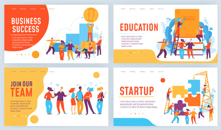 Set of four vector business concept slide designsのイラスト素材