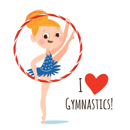 Vector set of funny cartoon flat style circus characters. Strong athlete and acrobats characters.のイラスト素材