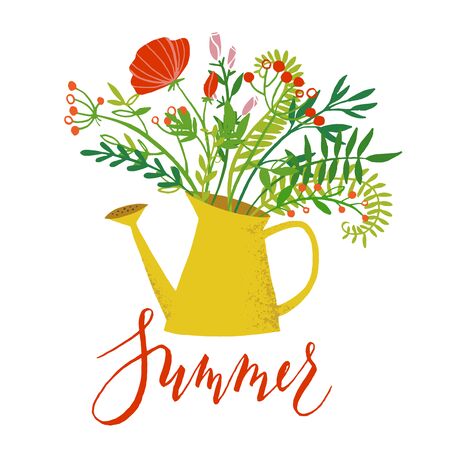 Vector hand drawn style Summer calligraphic cardのイラスト素材