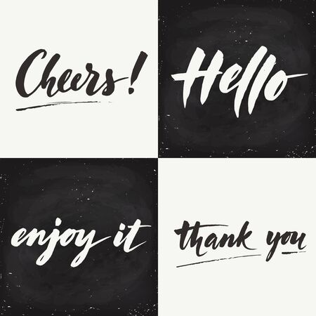 Motivational lettering in vintage chalkboard style with textのイラスト素材