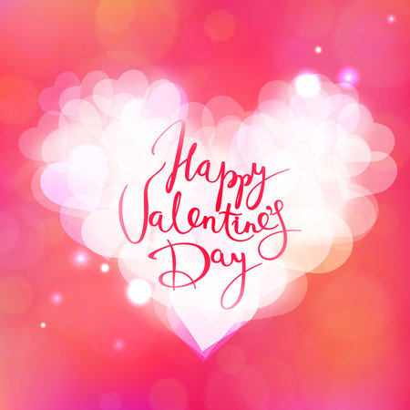 Valentine day card with lettering and heart shape.のイラスト素材