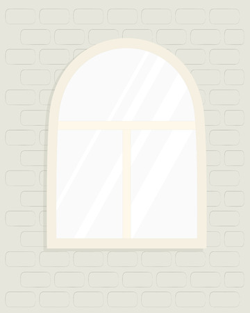 Window on brick wallのイラスト素材