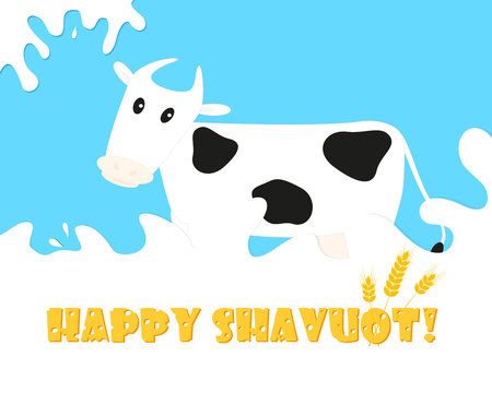Greeting card with cowのイラスト素材
