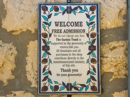 The Garden Tomb, tomb cut into the rock, site of pilgrimage for Christians, outside the walls of the Old City of Jerusalem, Israelの写真素材
