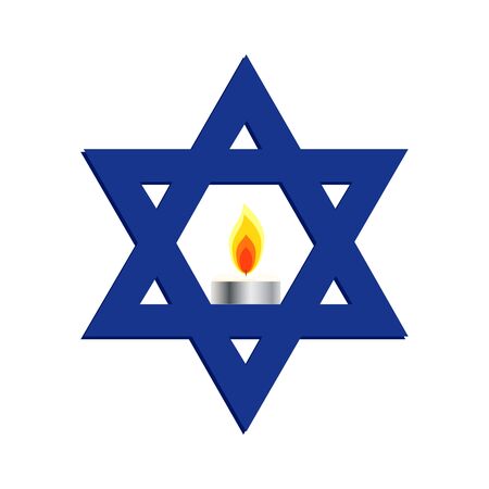 Israel Memorial day, Yom HaZikaron, Star of Davidのイラスト素材