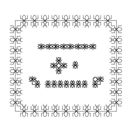 frame and border with symbol insect, abstract graphic of antのイラスト素材