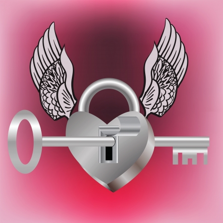 colorful illustration with lock and key for your designのイラスト素材