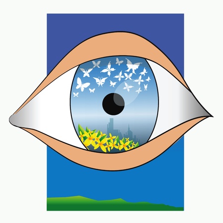 colorful illustration with eye  for your designのイラスト素材