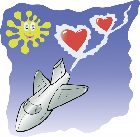 colorful illustration with plane for your designの写真素材