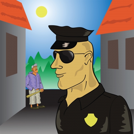 colorful illustration with  policeman for your designの写真素材