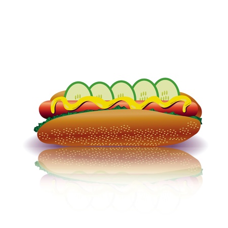 colorful illustration with hot dog for your designの写真素材