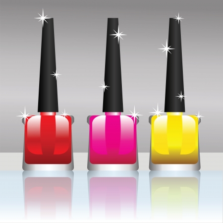 colorful illustration with nail polish bottles for your designの写真素材